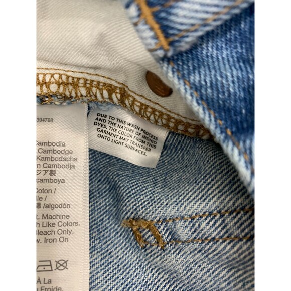 MadeWell Denim Blue Jean Distressed Cropped Daisy Dukes Short Shorts 5 Pockets - Picture 7 of 13